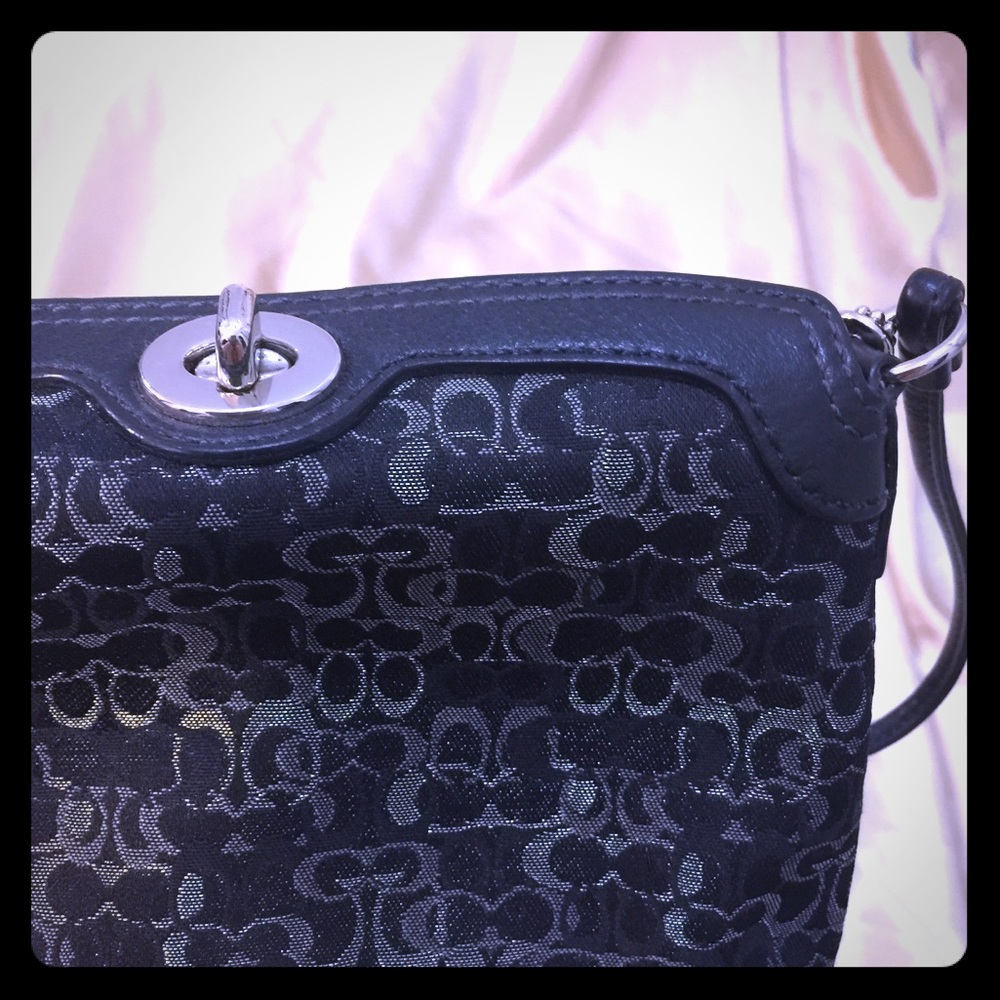 Black and Silver Coach Wristlet